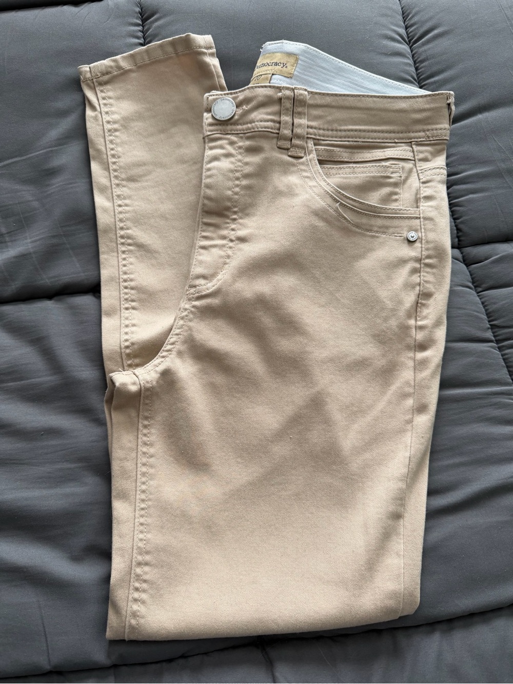 Democracy Ab Technology Skinny Jeans in Light Tan, New, Size 10
